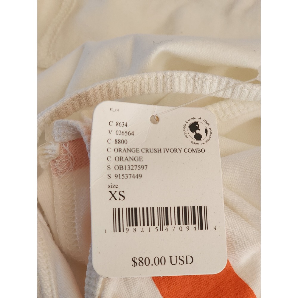 Free People Movement Hot Shot Citrus Jumpsuit White Orange Fruit Harem NWT XS - Picture 8 of 9
